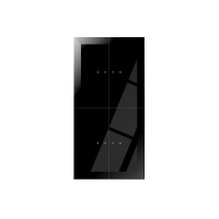 Panel dotykowy szklany, podwójny, 4 pól dotykowych, czarny | GP-22-B F&F