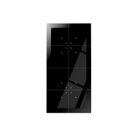 Panel dotykowy szklany, podwójny, 8 pól dotykowych, czarny | GP-44-B F&F