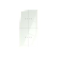 Panel dotykowy szklany, podwójny, 4 pól dotykowych, biały | GP-22-W F&F