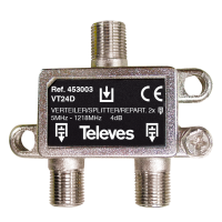 Rozgałęźnik 5…1000MHz "F" 2D 4dB, wewnętrzny | 453003 Televes