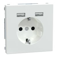 Ładowarka USB i gniazdo schuko, 2,4A 16A, lotos biały, Merten | MTN2366-6035 Schneider Electric