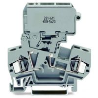 Złączka 2-przewodowa, bezpiecznikowa, z uchwytem do aparatowej wkł. bezpiecz. 5x20mm | 281-616 Wago