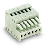Gniazdo 1-przewodowe pełna ochrona przed błędnym wetknięciem, 4-bieg, 0,5mm2, jasnoszary | 733-104 Wago