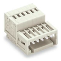 Wtyk 1-przewodowy pełna ochrona przed błędnym wetknięciem, 4-bieg, 0,5mm2, jasnoszary | 733-204 Wago