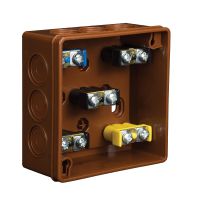 Puszka n/t 86x86x40mm IP55 12-wl 2wkr z osł. z zaciskami VP 023-52, brązowa | 61.135 Elektro-Plast Opatówek