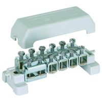Szyna wyrównywania potencjałów K12, 10x2,5-95mm2 lub Fi 10mm, 1xpłaskownik 30x4mm, Cu/gal Sn | 563200 Dehn