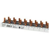 Szyna łączeniowa grzebieniowa 10 mm2, 2-faz., 60x (1-faz.+N), 1060 mm, z możliwością cięcia | 5ST3774-0 Siemens