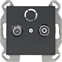 Gniazdo R-TV przelotowe czarny WL3023 | WL3023 Hager