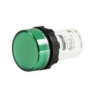 Lampka sygnalizacyjna MB z LED, monoblok, 24V AC/DC, płaski klosz, zielona | T0-MBSD024Y Promet