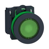 PŁASKI ZIELON NAK PRZYCISK LED 24 1NO1NC | XB5FW33B5 Schneider Electric