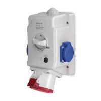 Gniazdo stale 32A 400V 3P+Z+N, gniazdo 230V, wył. 0-1 | 513.3257-1FFS Scame