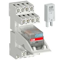 Przekaźnik interfejsowy z podstawą 250V 6A 4C/O (SPDT), 24V DC, CR-M024DC4SS42V, zaciski śrubowe | 1SVR405613R1010 ABB