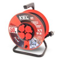 Przedłużacz bębnowy PROFESSIONAL LINE, 4x2p+Z, IP44 16A H05RR-F 3x2,5, 40m, czarny | W-97923 Plastrol