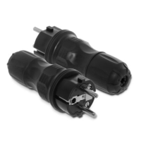 Wtyczka rozbieralna prosta Uni Schuko EXTREM 2p+Z, 16A IP 54, czarny WT-54 | W-97446 Plastrol
