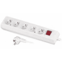 Przedłużacz z pięciokrotnym gniazdem z wyłącznikiem ECO 5X2p+z, 10A 5m biały PS-570WS/5,0 | W-97497 Plastrol
