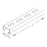 Kształtownik perforowany, 22x37 mm U-03S (3m) | U-03S El-Puk