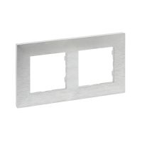 Ramka podwójna 2x, kolor aluminium szczotkowane, Niloe Step | 863892 Legrand