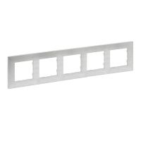 Ramka pięciokrotna 5x, szczotkowany aluminium, Niloe Step | 863895 Legrand