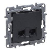 Gniazdo 2xRJ 45 Kat. 6 UTP antracyt, Niloe Selection | 762274 Legrand