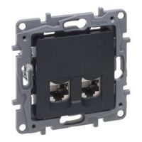Gniazdo 2xRJ 45 Kat. 6 STP antracyt, Niloe Selection | 762276 Legrand