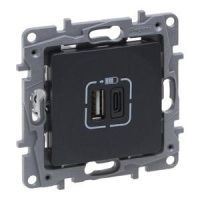 Gniazdo 2xUSB typ A+C, 3A antracyt, Niloe Selection | 762297 Legrand