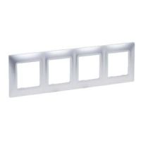 Ramka poczwórna aluminium, Niloe Selection | 762014 Legrand