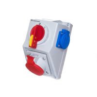 Zestaw C16-18.1N włącz-wyłącz 0-I gniazdo 3P+N+Z, 1 x 2P+Z IP-54 | 971616 Elektromet