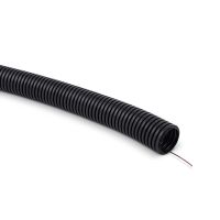 Rura giętka karbowana odporna na prom. UV z pilotem PVC RKSSUVP 20/16 750N samogasnąc,UV czarna(50m) | 12468 TT Plast