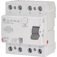 Wyłącznik różnicowoprądowy 4P 25A 30mA typ A 6kA, EFI6-P4 A 25/0.03 | 002061661 Eti