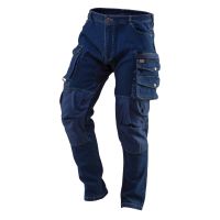 Spodnie robocze DENIM, wzmocnienia na kolanach, rozmiar XXL | 81-228-XXL NEO TOOLS