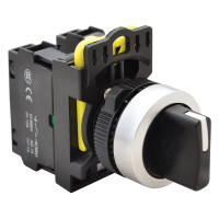 Przełącznik pokrętny, trzystanowy, powr. sprężynowy 2×NO, 5A/230V AC-15, IP65(1szt) | NYK3-S34BK Tracon