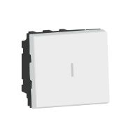 Łącznik schodowy dwubiegunowy 20 AX 250 V, 2 modułowy - Biały - Mosaic | 077063L Legrand