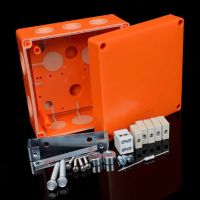 Puszka przeciwpożarowa n/t KSK 125 PO6P E90, 126x126x74mm,  listwa 5P IP66 pomarańczowa (1/33szt) | KSK 125_PO6P Kopos