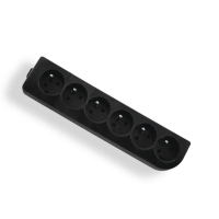 Gniazdo przenośne sześciokrotne z/u czarne | GN-60-2 Elgotech