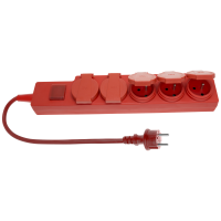 Przedłużacz warsztatowy 5x gniazda z uziemieniem, przewód 3m H07RN 3X1,5mm2, IP44, z wyłącznikiem | PW-503W Elgotech