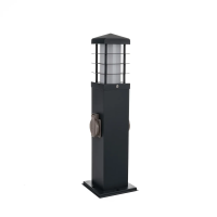 Słupek ogrodowy V-TAC 2 gniazda 45cm E27 IP44 grafit VT-1155-1 | 3800157652476 LED EUROPE