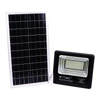 Naświetlacz LED solarny V-TAC 40W czarny IP65 pilot timer VT-200W 4000K 3100lm | 3800157645621 LED EUROPE