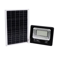 Naświetlacz LED solarny V-TAC 50W czarny IP65 pilot timer VT-300W 4000K 4200lm | 3800157645638 LED EUROPE