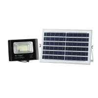 Naświetlacz LED solarny V-TAC 12W czarny IP65 pilot timer VT-25W 6000K 550lm | 3800157645744 LED EUROPE