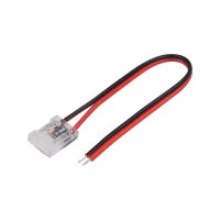 Konektor złączka taśm LED V-TAC przeźroczysta Z przewodami gęste/zwykłe/COB 8mm | 3800157660310 LED EUROPE