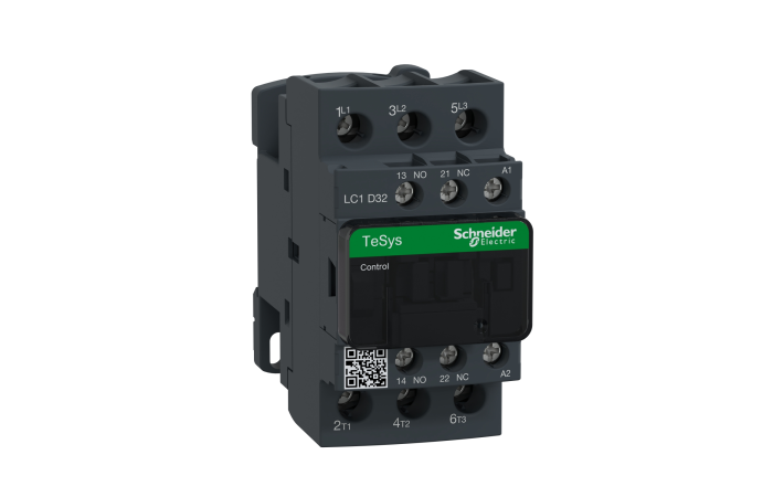 Stycznik mocy TeSys D 32A 3P 15KW 24V AC 1NO 1NC AC-3 zaciski skrzynkowe | LC1D32B7 Schneider Electric
