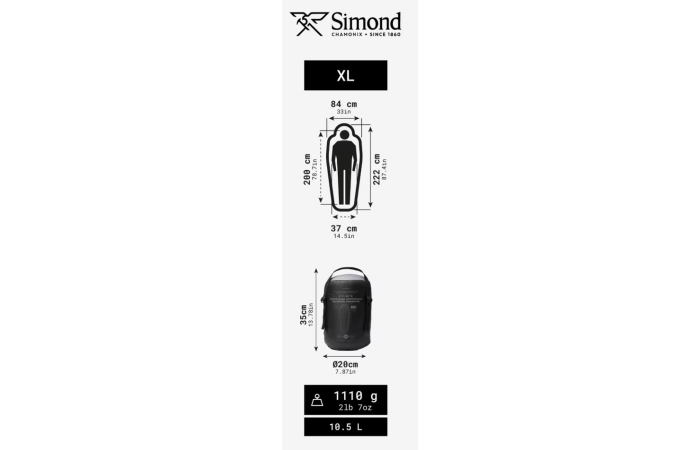 Śpiw&oacute;r trekkingowy Simond MT500 5&deg;C syntetyczny | 4844290 Produkty Marketingowe