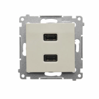 Ładowarka 2xUSB (moduł), 2,1 A, 5VDC, 230V, kaszmirowy DC2USB.01/42 Simon 54 | DC2USB.01/42 Kontakt Simon