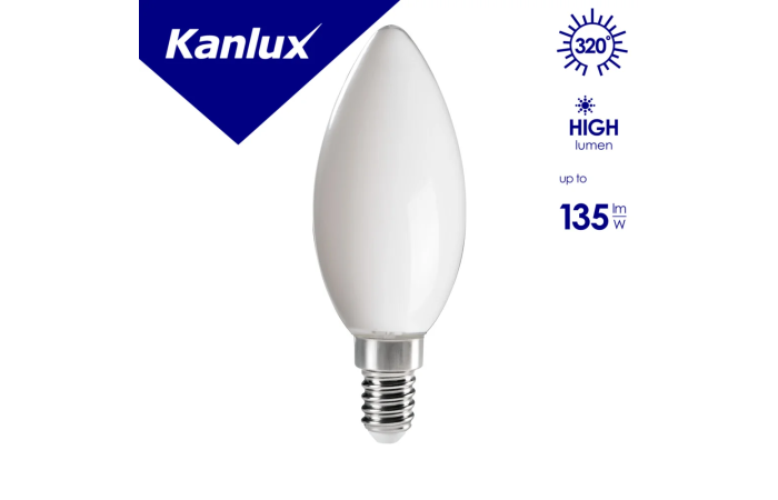 Lampa LED XLED C35E14 6W-WW-M C35 6W (60W) 810lm 2700K WW E14 filament świeczka | 29622 Kanlux