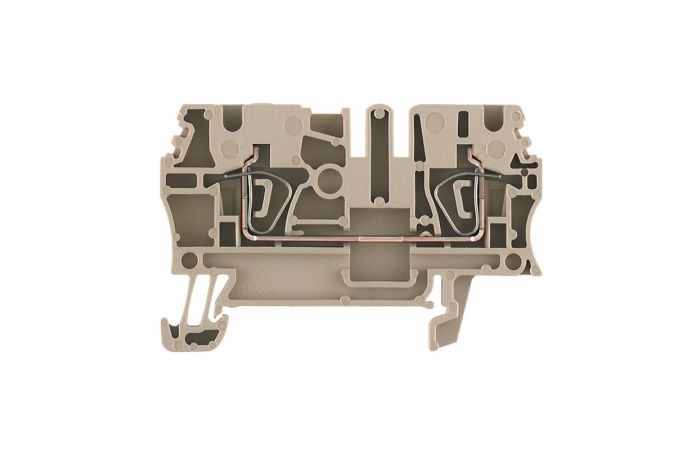 Złączka szynowa przelotowa, sprężynowa, ciemnobeżowa ZDU 2.5 | 1608510000 Weidmuller