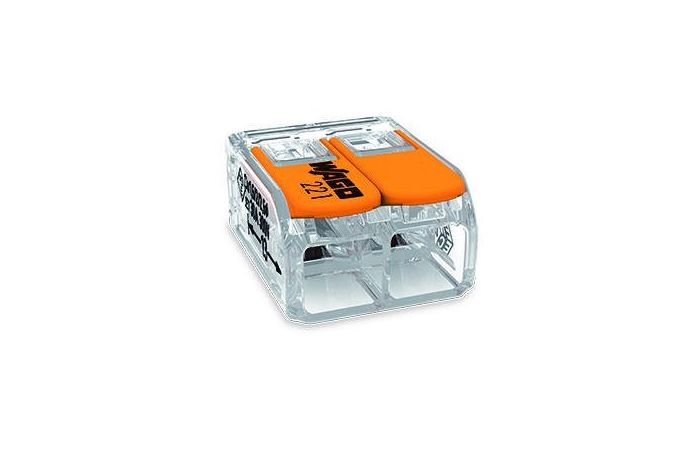 Złączka instalacyjna Compact 2-przewodowa, z dźwigniami, do wszystkich rodzajów przewodów | 221-612 Wago