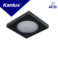 Oczko sufitowe FLINI IP44 DSL-B kwadratowy stop aluminium kolor czarny 1XGx5,3/GU10 | 33120 Kanlux