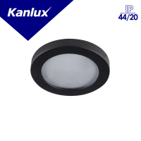 Oczko sufitowe FLINI IP44 DSO-B okrągły stop aluminium kolor czarny 1XGx5,3/GU10 | 33122 Kanlux