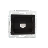 Gniazdo komputerowe pojedyncze RJ45Cat 5e Jack LOGI 02-1390-042 cm kolor czarny mat | 33585 Kanlux