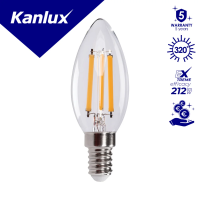 Lampa LED XLEDEX C35E14 C35 3,8W (60W) 806lm 2700K WW E14 filament świeczka 5 lat Gwar. | 37340 Kanlux